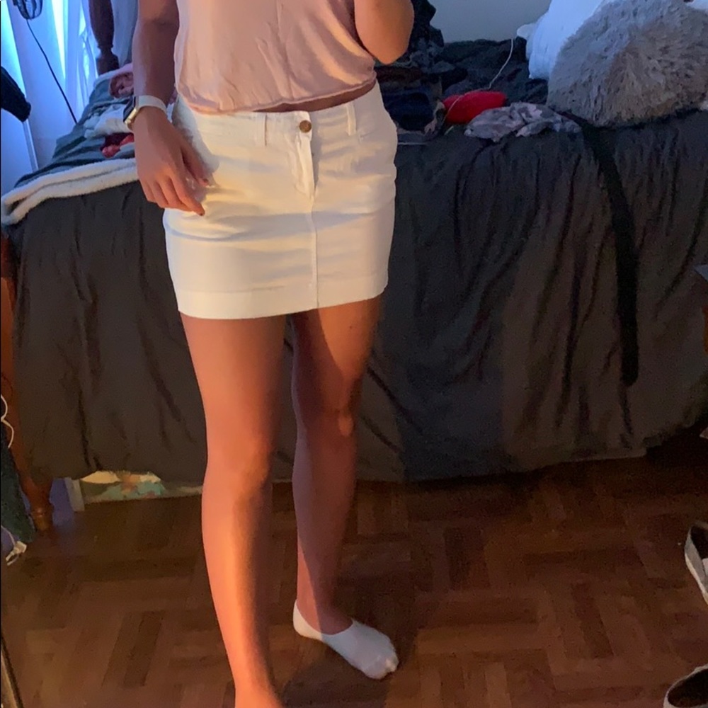 White mini skirt